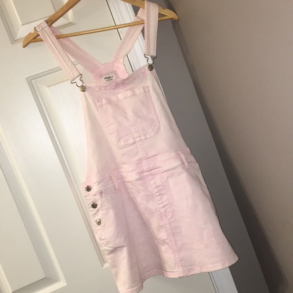 Pink stonewash Overall dress